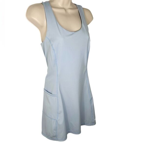 Sweaty Betty Sky Blue Power Activewear Dress With Built In Bike Shorts - Picture 5 of 14